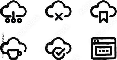 Vector icons set for web design and applications use