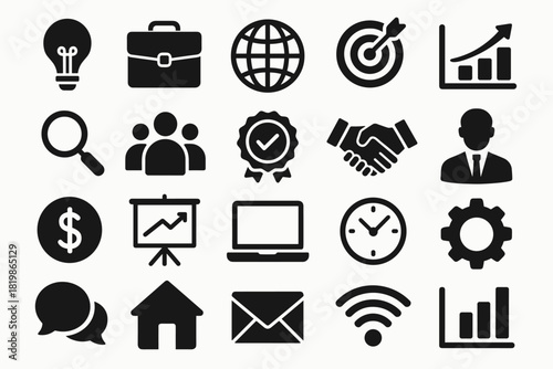 Business, Analytics and Corporate Icons Set