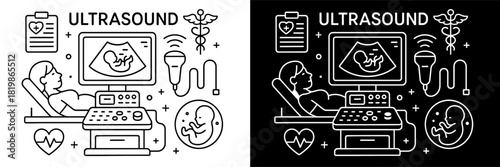 Ultrasound Scan Icons Set