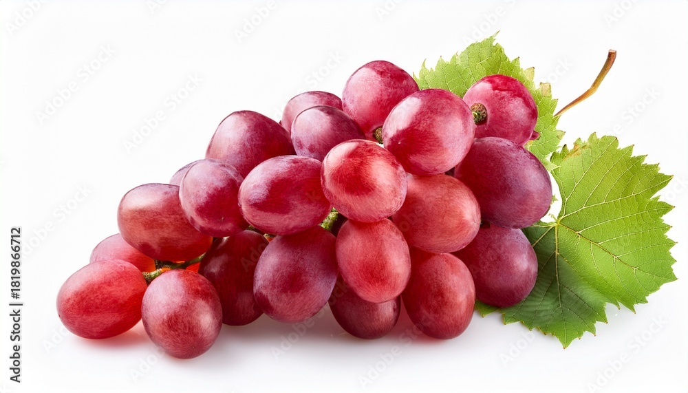 Fototapeta premium Ripe Red Grape Isolated On White Background