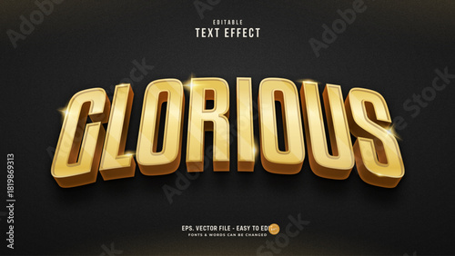 Glorious Bold 3D Gold Text Effect