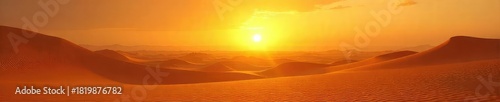 Intense midday sun beats down on the scorching sands of a desert landscape, heat shimmering above the dunes The arid environment shows extreme heat and lack of moisture , texture, glow, barren