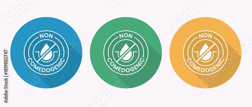 Non comedogenic sign flat icon in circle