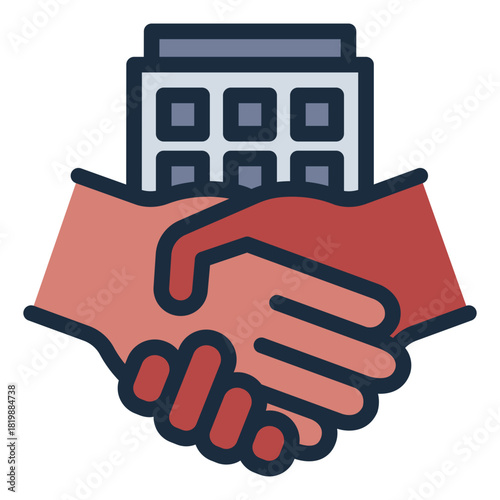 agreement filled line icon. contract deal. client approval. office meeting