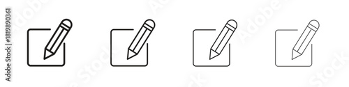 Edit icon set. A collection of simple black thin strokes icons