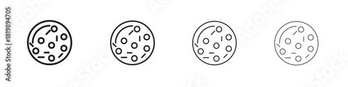 Microorganism icon set. A collection of simple black thin strokes icons