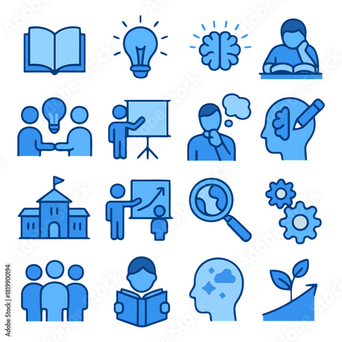 Knowledge and Growth Icons: A collection of meticulously crafted icons, each representing facets of learning, creativity, and the journey of intellectual growth.