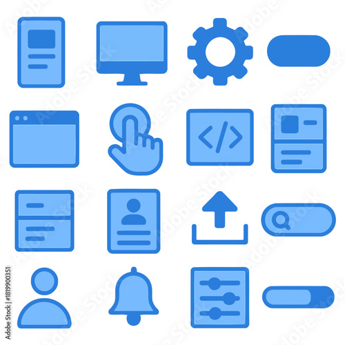User Interface Icons: A collection of meticulously crafted, user-friendly icons for seamless navigation. These sleek blue icons embody simplicity and intuitive design.