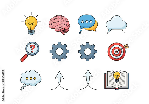 Creative Thinking and Idea Generation Icons