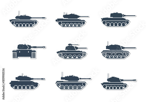 Diverse Collection of Military Tanks A Visual Depiction of Armored Warfare