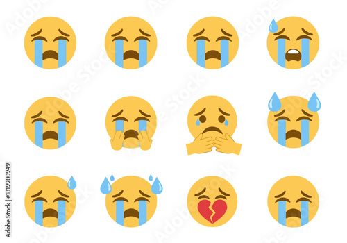Crying Emoji Collection Sad and Emotional Expressions for Digital Communication