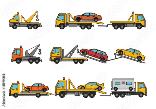 Tow Truck Clipart Illustrations A Variety of Vehicle Recovery Vectors