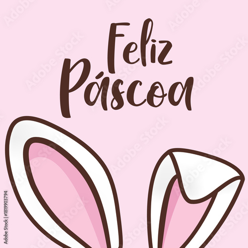 Feliz Páscoa Ilustração Vetorizada