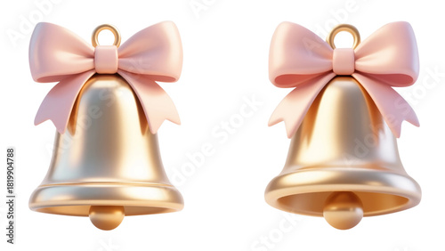 Minimal elegant Christmas bell with soft golden gradient, modern vector illustration ideal for refined festive seasonal designs. Christmas bells illustration