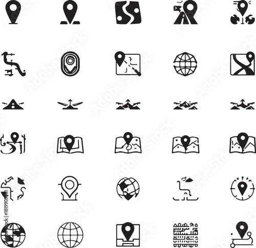 Road infrastructure icons set. 40 editable stroke line icons representing roads, highways, bridges, traffic lights, street signs, barriers, tunnels, crosswalks
