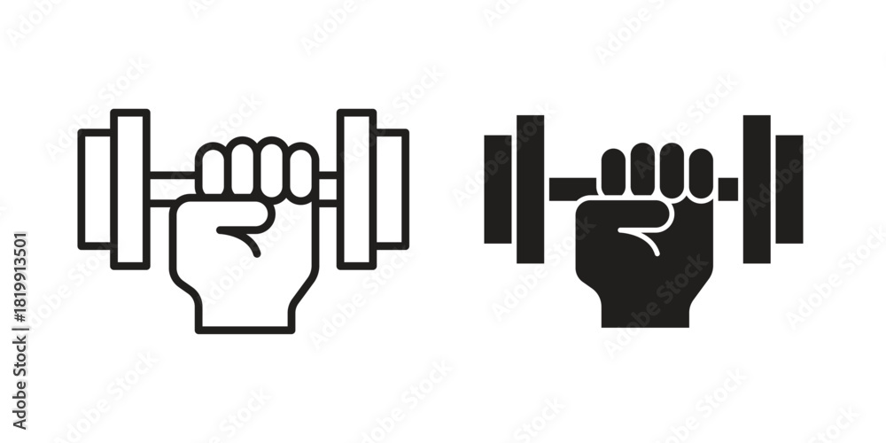 Obraz premium Strength training icon concept outline symbol design. Simple element illustration.