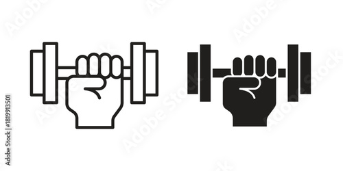 Strength training icon concept outline symbol design. Simple element illustration.