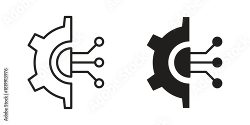 Technology icon concept outline symbol design. Simple element illustration.