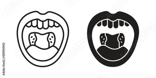 Tonsil icon concept outline symbol design. Simple element illustration.