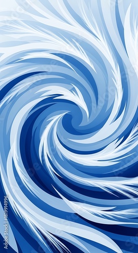 Vivid blue fractal vortex background, artistic wave gradient design