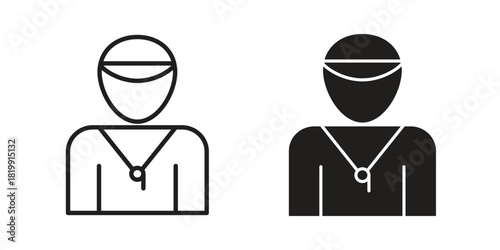 Trainer icon concept outline symbol design. Simple element illustration.