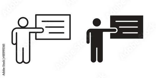 Training icon concept outline symbol design. Simple element illustration.