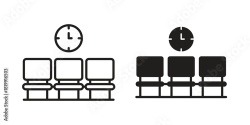 Waiting Room icon concept outline symbol design. Simple element illustration.