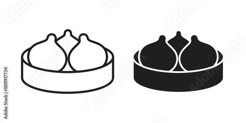 Xiao long bao icon concept outline symbol design. Simple element illustration.