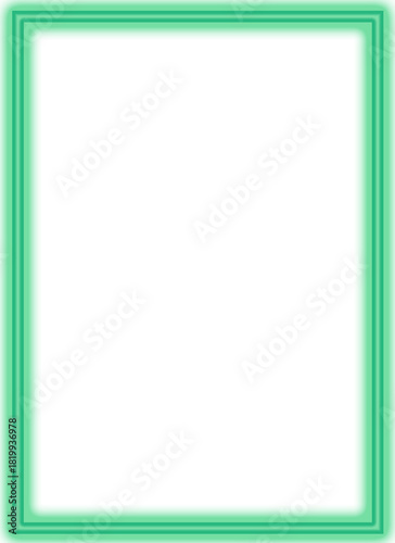 Glowing Bright Green Frame Border Portrait