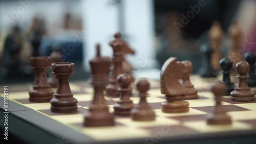 Wallpaper Mural close up of hands playing chess. Chess game Torontodigital.ca