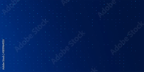 Abstract blue night sky space background with starry particles and light
