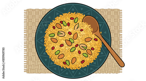 Delicious Indian Sweet Dish Shahi Tukra with Nuts and Spices.