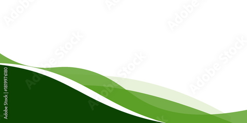Abstract modern green wave background, Vector green line background curve element with white space for text and message design, overlapping layers. design