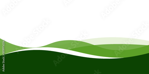 Abstract modern green wave background, Vector green line background curve element with white space for text and message design, overlapping layers. illustration