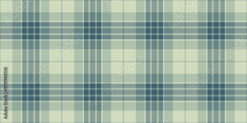 Seamless plaid pattern in muted blue and green tones. Classic design for backgrounds, textiles, wrapping paper, or creative projects requiring a traditional, balanced aesthetic.