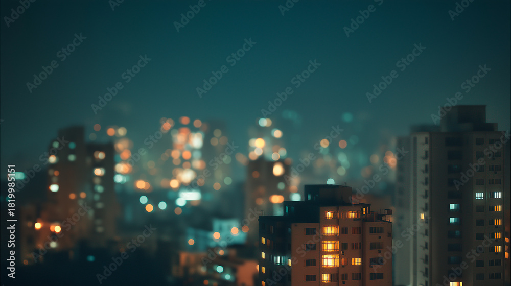 Obraz premium lights in the cityscape at night 