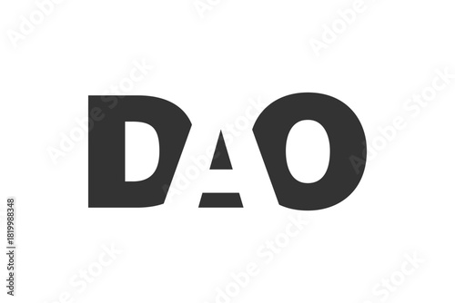 DAO logo design. Initial letter D A O bold font style for tech startups, consulting, corporate branding. Creative company name, headlines typography identity, trendy logotype.