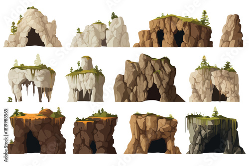 Set of isolated caves