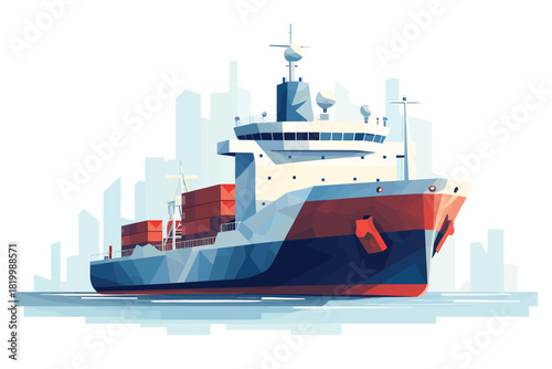 Cargo ship vector illustration