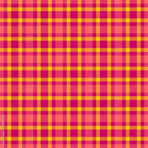 Vibrant tartan pattern with bold lines and contrasting hues. Versatile texture perfect for backgrounds, apparel design, or adding a retro flair to your project.