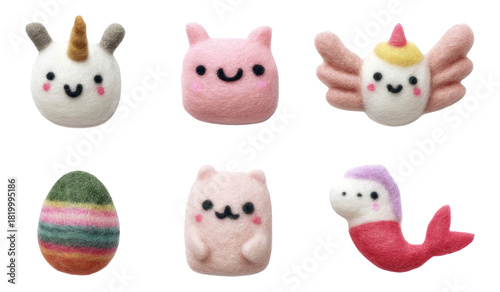 Adorable Plush Mythical Creatures in Soft Felt for Fun and Imaginative Play