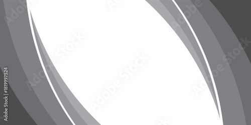 Abstact minimalist black and gray wave vector design with smooth flowing curves at the bottom, transitioning into a clean white background. design