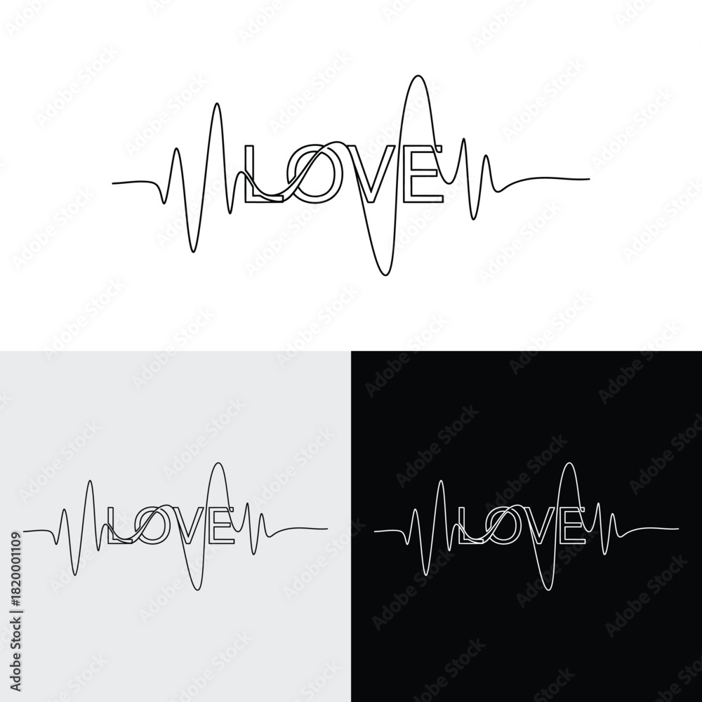 Obraz premium love line typography design