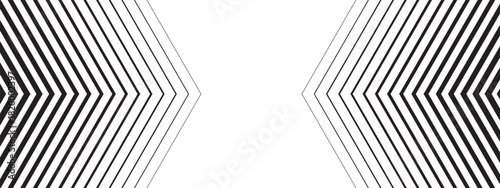 Repeated chevron arrows with faded effect drawn to each other. Forward, speed, energy or motion background. Minimalistic abstract striped wallpaper. Vector graphic illustration