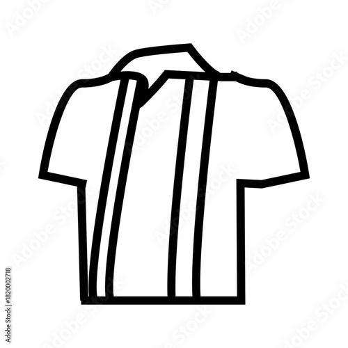 Simple outline illustration of a short-sleeved traditional shirt or tunic with a vertical fold detail.