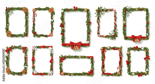 Collection of ten christmas wreath frames