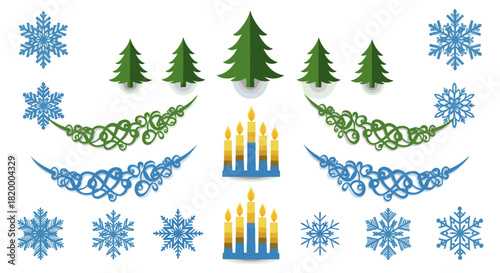 Christmas and winter elements