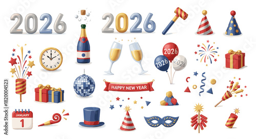 New years eve celebration elements for 2026