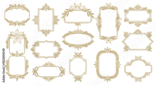 Collection of ornate golden vintage frames