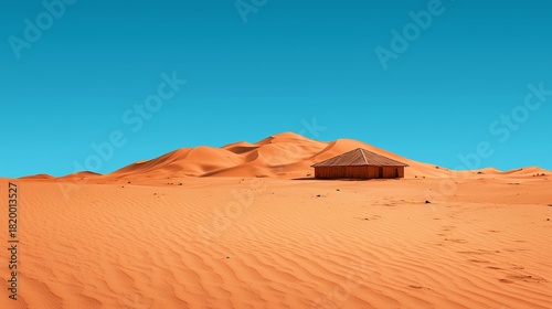 Orange Desert Dunes Under a Vivid Blue Sky